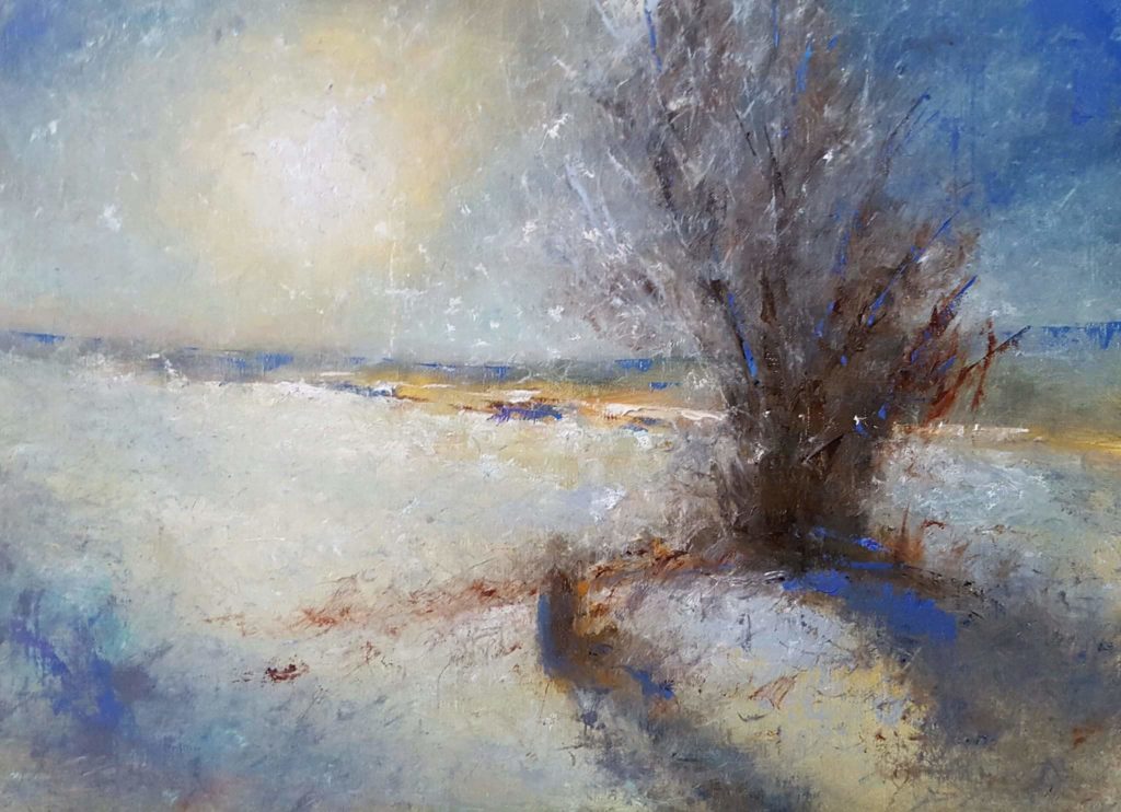 “Winter Breath,” Wendie Thompson, oil, 12 x 16 in.