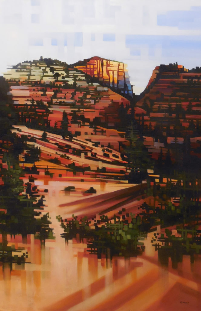 “Eastside Slopes — Zion National,” by Michelle Condrat, 2014, oil, 24 x 36 in. Studio piece