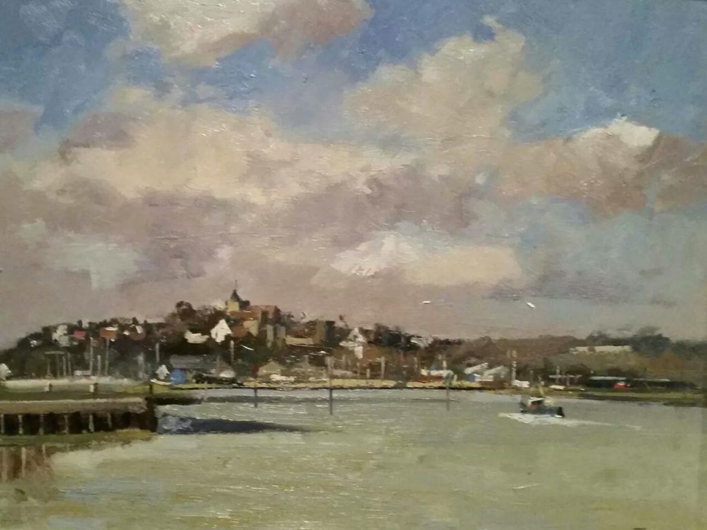 “Sky Over Rye,” by Karl Terry, oil on board, 12 x 16 in.