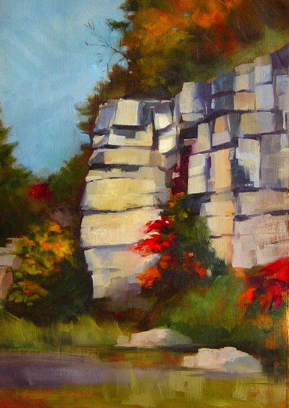 “High Cliff in Fall,” by Julie Jilek, 2011, oil on linen, 16 x 20 in.