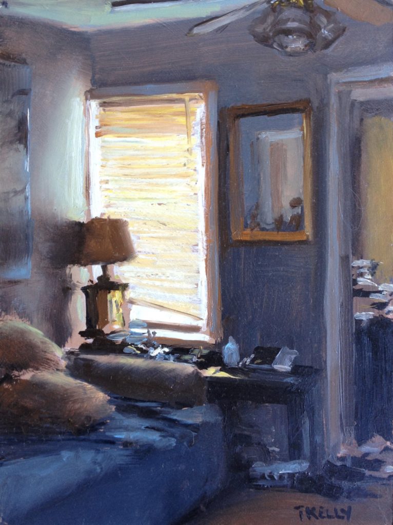 "Interior," by Tim Kelly, 2016, oil, 6 x 8 in. Collection of Julie Riker