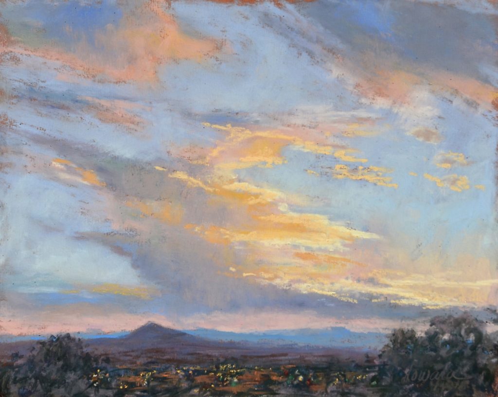 “Sunset From Cross of the Martyrs,” by Kathy Howard, pastel, 8 x 10 in.