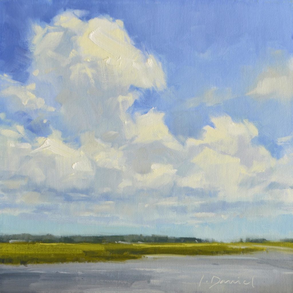 "Peaceful Sky," by Laurel Daniel, oil on panel, 12 x 12 in.