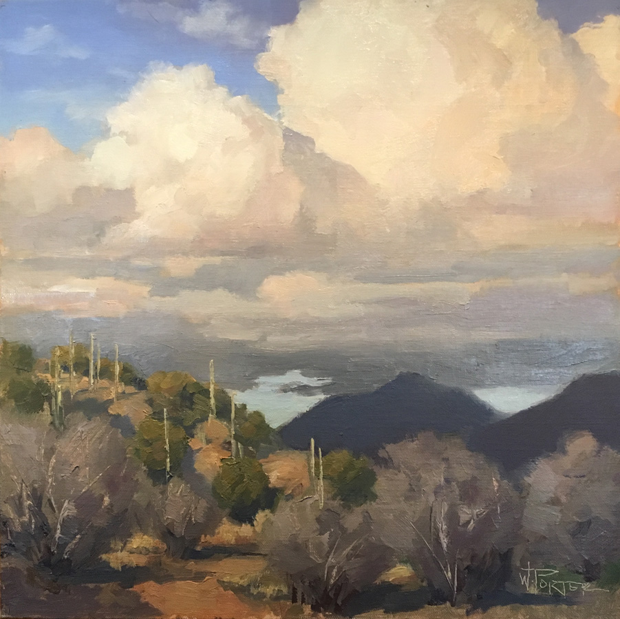 "January Clouds," by Walter Porter, oil, 12 x 12 in.