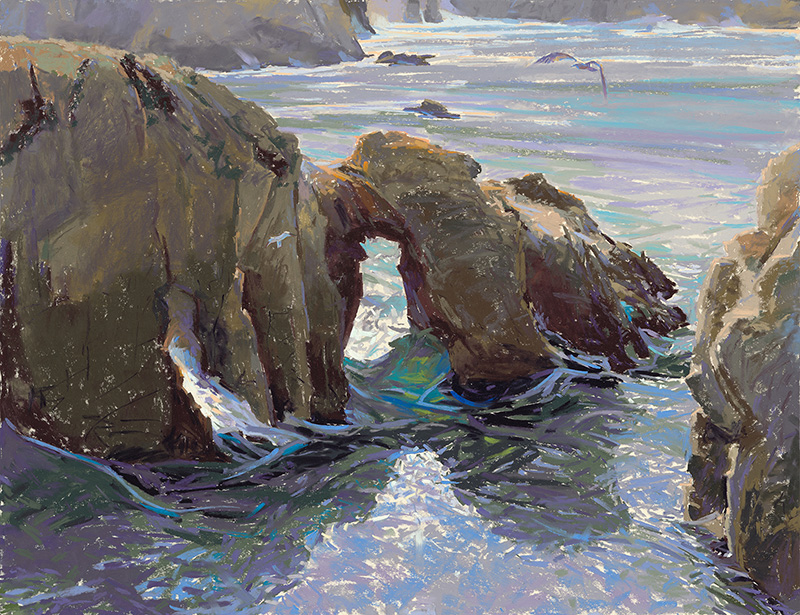 “The Arch at Point Lobos,” by W. Truman Hosner, pastel, 20 x 26 in.