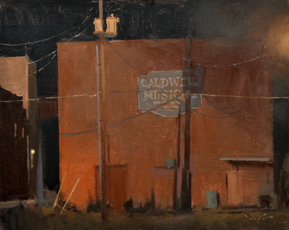 “Caldwell Music Co.,” by John P. Lasater IV, oil on linen, 16 x 20 in.