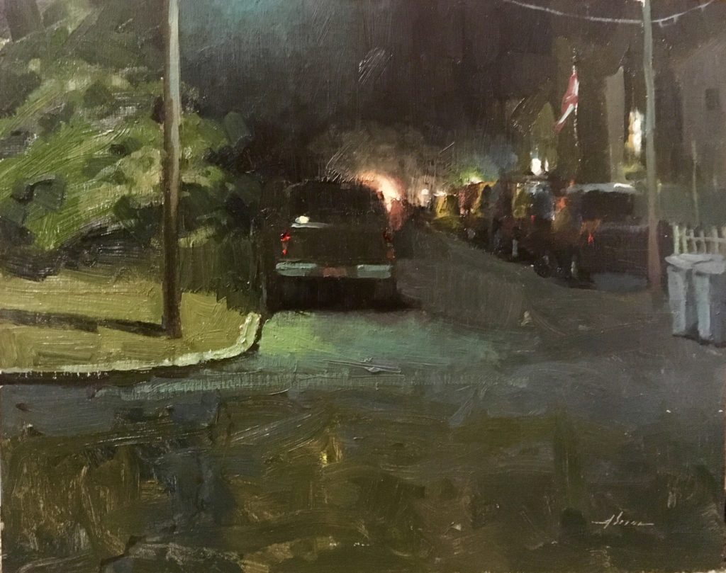 “Corner Light,” by Jason Sacran, oil, 16 x 20 in.