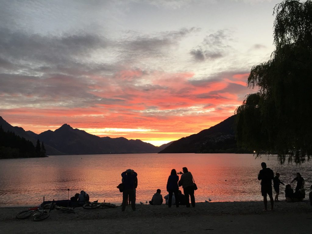 One of the many stunning sunsets experienced by the painters in New Zealand