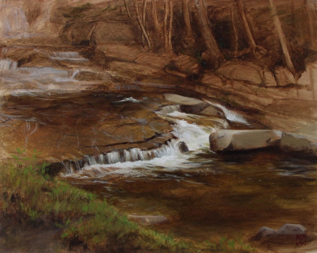 “Jackson Falls, New Hampshire,” by Mary Jane Ward, oil, 8 x 10 in. Best Plein Air