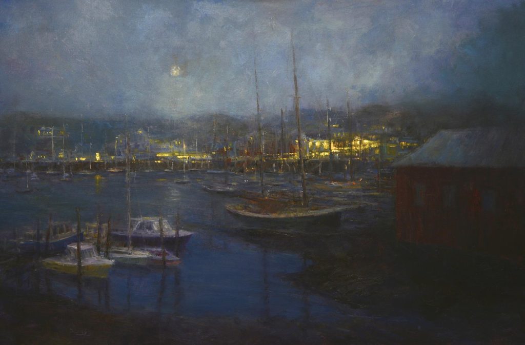 “Harbor Lights, Camden,” by Mark Daly, oil, 24 x 36 in. Best Nocturne