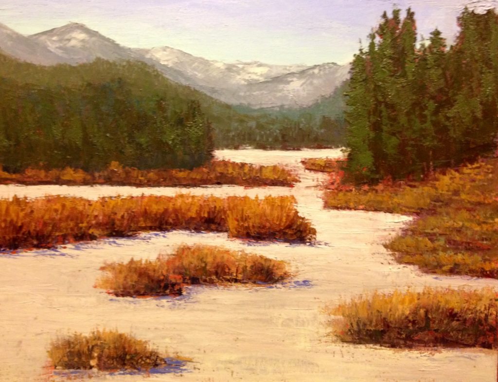 “Martis Valley Winter,” by Monika Johnson, 2013, oil, 16 x 20 in. Collection the artist