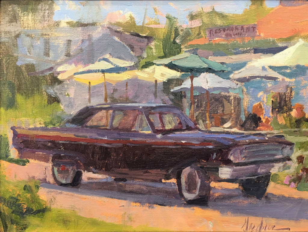 “Fairlane in the Summertime,” by Frank Gardner, oil, 12 x 16 in. Collection of Shelby Keefe