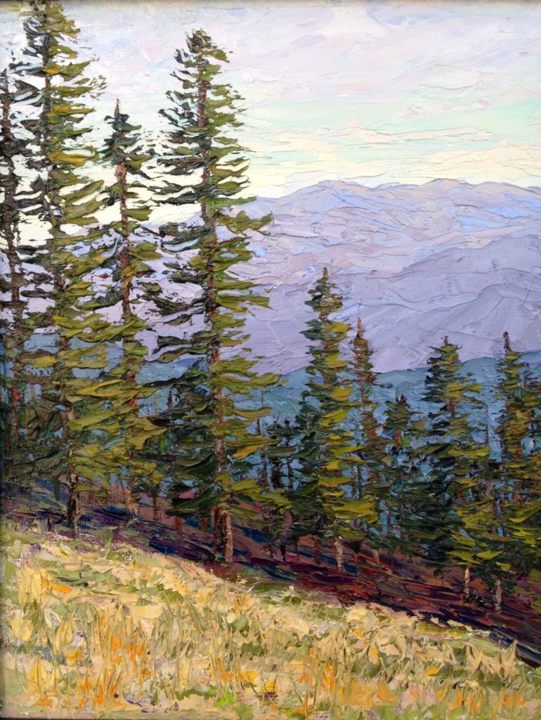 “Highland View,” by Monika Johnson, 2015, oil, 10 x 8 in. Private collection