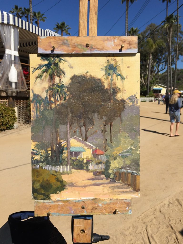 Cindy Wilbur’s winning piece at the Crystal Cove paint out