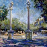 “Las Columnas de la Alameda,” by Richard Maud, oil on canvas panel, 16 x 13 in.