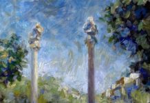 Choosing From Column A “Las Columnas de la Alameda,” by Richard Maud, oil on canvas panel, 16 x 13 in.