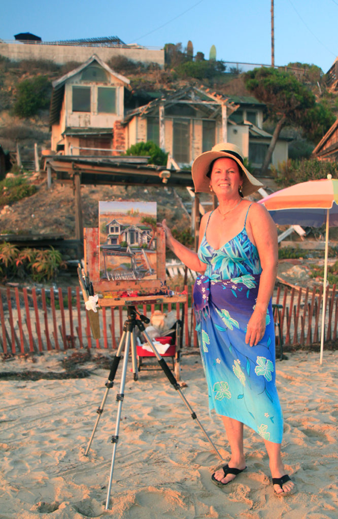 Williams painting on location at Crystal Cove