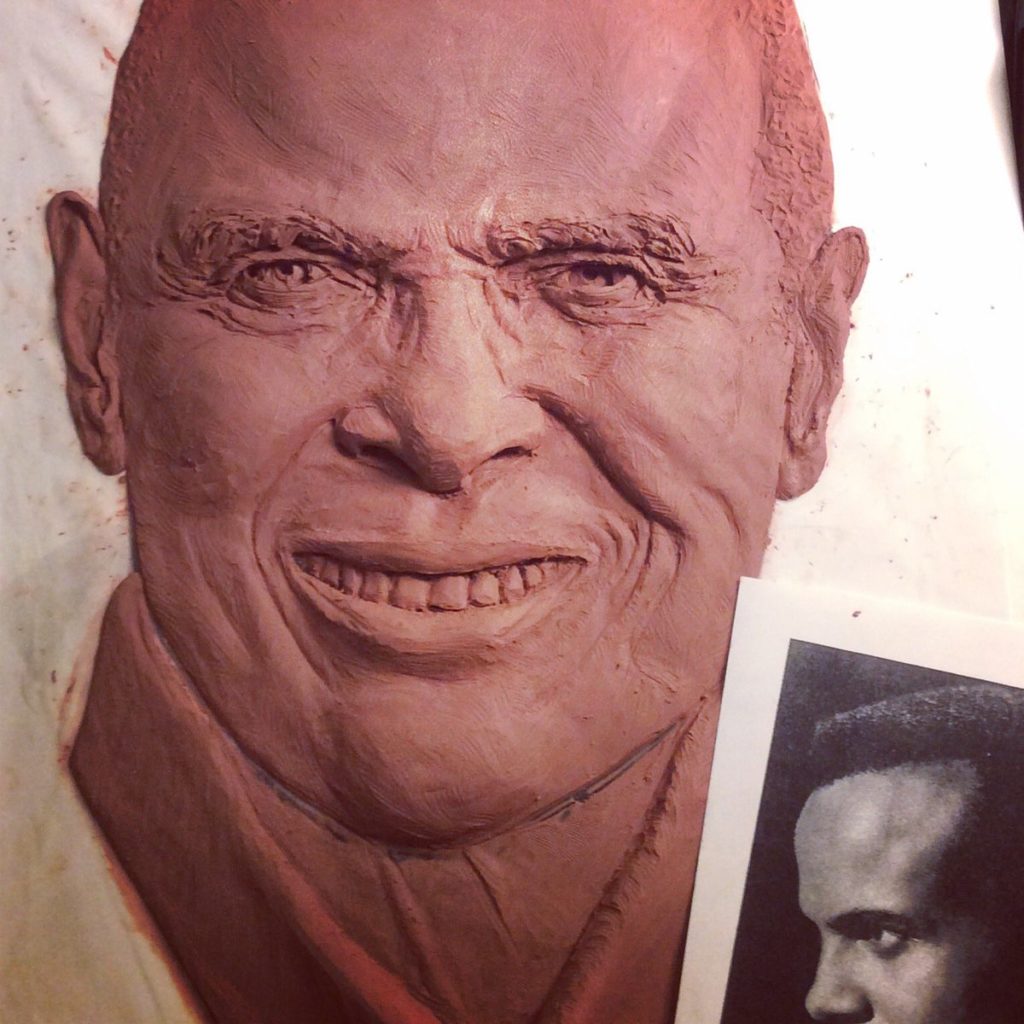 Brook’s bas relief of Harry Belafonte