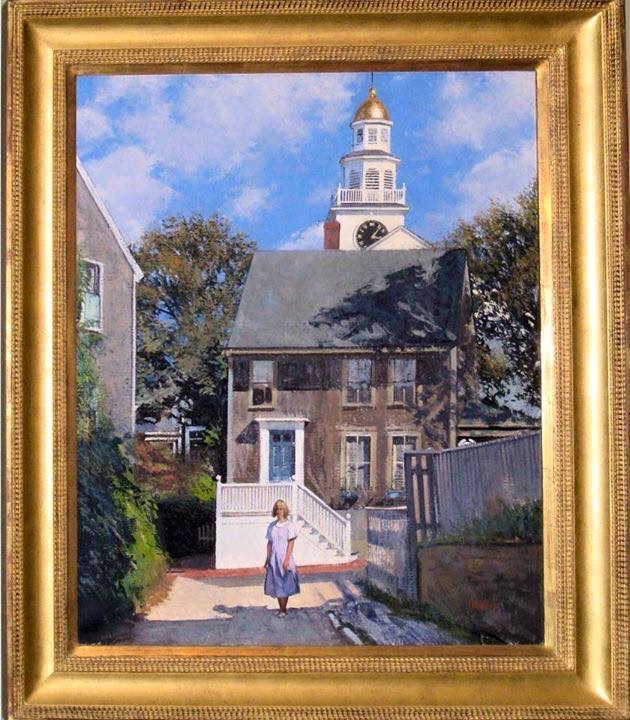“Rays Court Nantucket,” by Thomas Dunlay, oil, 24 x 30 in.