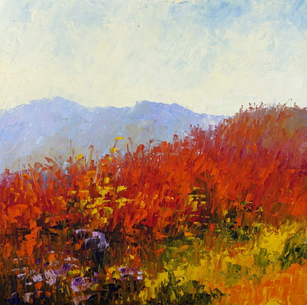 “Lancaster Poppies,” by Terry d. Chacon, oil, 12 x 12 in.