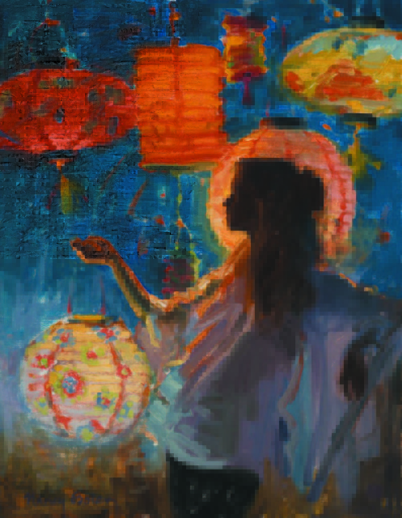 “Paper Lights — Magic Nights,” by Nancy Boren. Award of Excellence from OutdoorPainter.com