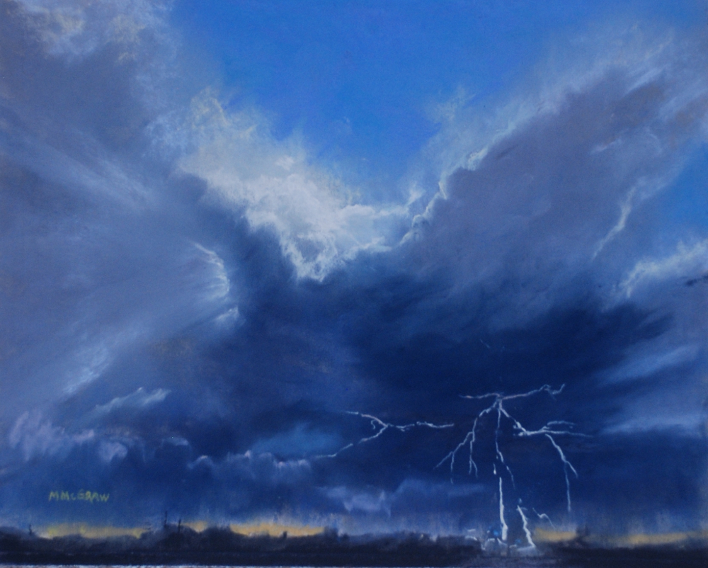 “Stormy Skies,” by Maryann McGraw, pastel, 11 x 14 in. 