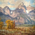 landscape painting of a mountain scene