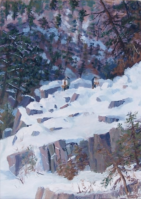 “Two Bobs Painting,” by Bob Matheson, oil on linen panel, 24 x 18 in. Collection the artist
