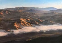 3-Minute Q&A with Atmospheric Painter Richard Schloss Atmospheric painting of a mountain landscape by Richard Schloss