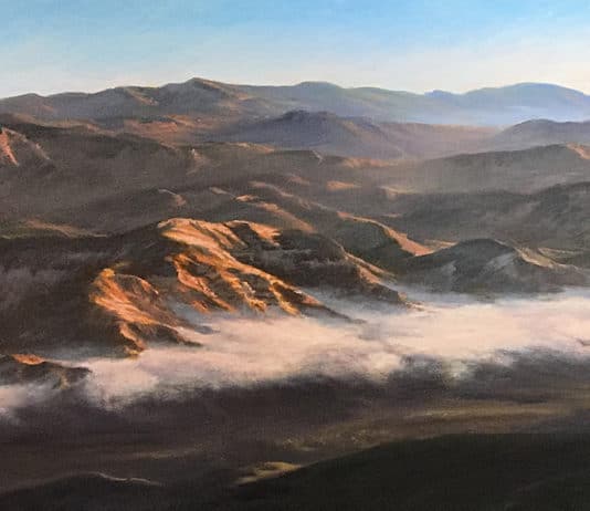 3-Minute Q&A with Atmospheric Painter Richard Schloss Atmospheric painting of a mountain landscape by Richard Schloss