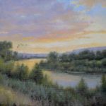 Lori McNee, “Sunset on the Snake,” 30 x 40 in.