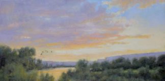 Lori McNee, “Sunset on the Snake,” 30 x 40 in.
