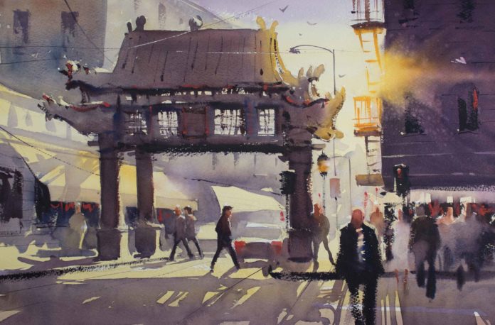 plein-air-cityscapes-Ron-Stocke-watercolors-TheInternationalDistrictSeattle Plein air watercolor - OutdoorPainter.com