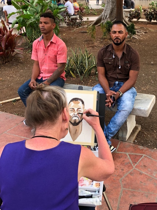 Painting en plein air - Cuba