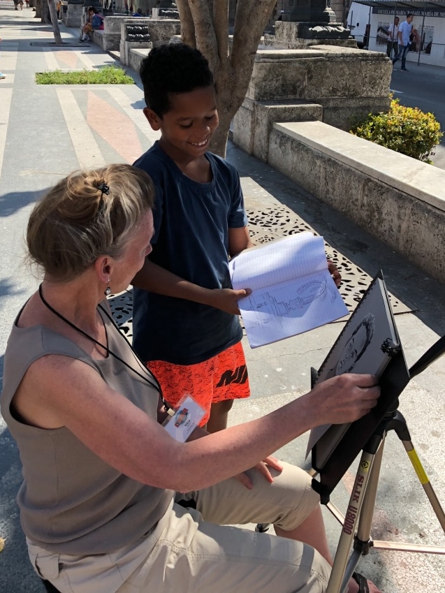 Painting en plein air - Cuba