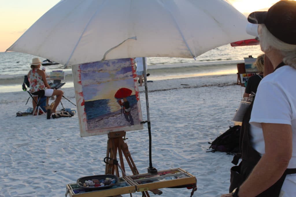 Painting the beach en plein air