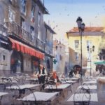 Watercolor landscape paintings