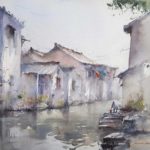 Plein air watercolor painting