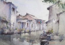 Kelly Kane’s Pick of the Week: Starting a Day, China Plein air watercolor painting