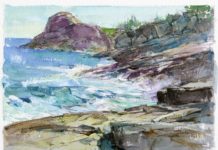 Kelly Kane’s Pick of the Week: Gull Cove Plein air watercolor