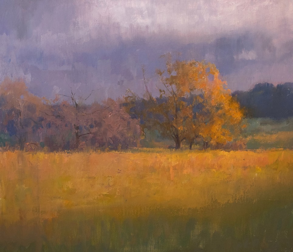 Autumn oil landscape painting