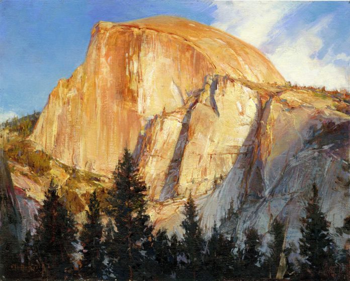 how to paint landscapes Thomas Jefferson Kitts painting Half-Dome-in-Half-Light_oil_16-x-20 How to paint landscapes - Thomas Jefferson Kitts - OutdoorPainter.com