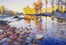 Kelly Kane’s Pick of the Week: The Magic Hour Plein air watercolor painting - OutdoorPainter.com