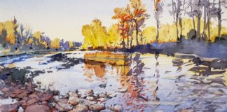 Plein air watercolor painting - OutdoorPainter.com