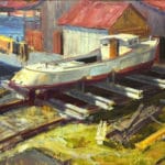 Trey Finney, “Martha in Dry Dock,” 2016, oil, 20 x 24 in., Private collection, Plein air