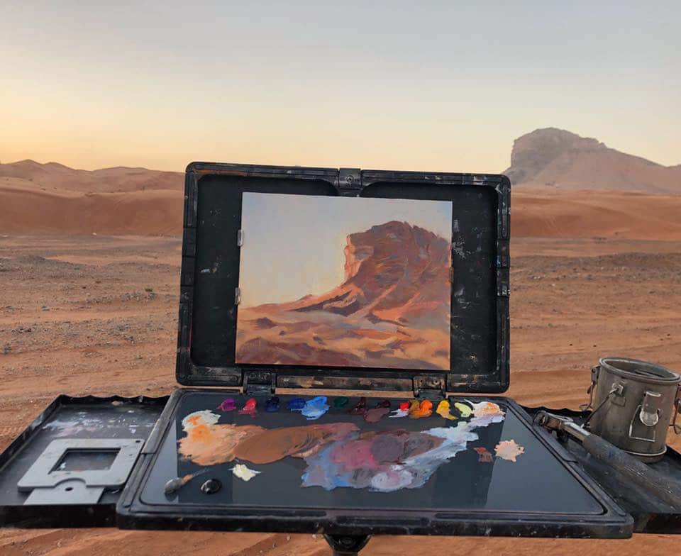 On location at Fossil Rock, UAE