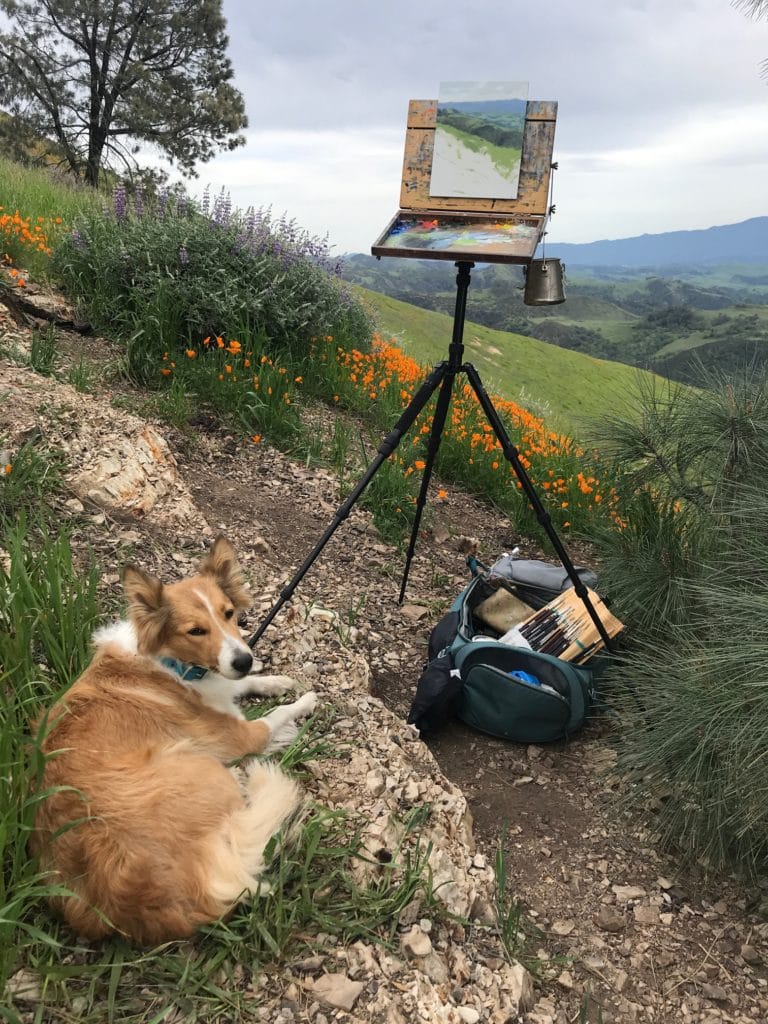 Painting outdoors in California