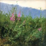 Peggy Immel, “Fireweed,” 2018, oil, 12 x 12 in., Private collection, Plein air
