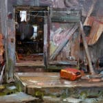 Mitch Baird, “Boat Builders Entry,” 2018, oil, 11 x 14 in., Collection the artist, Plein air