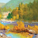 Lori Putnam, “Magic in West Glacier,” 2017, oil, 9 x 12 in., Collection the artist, Plein air study